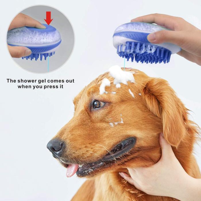 Pet Brush 2 in 1 New Grooming Pet Shampoo Bath Brush with Tank