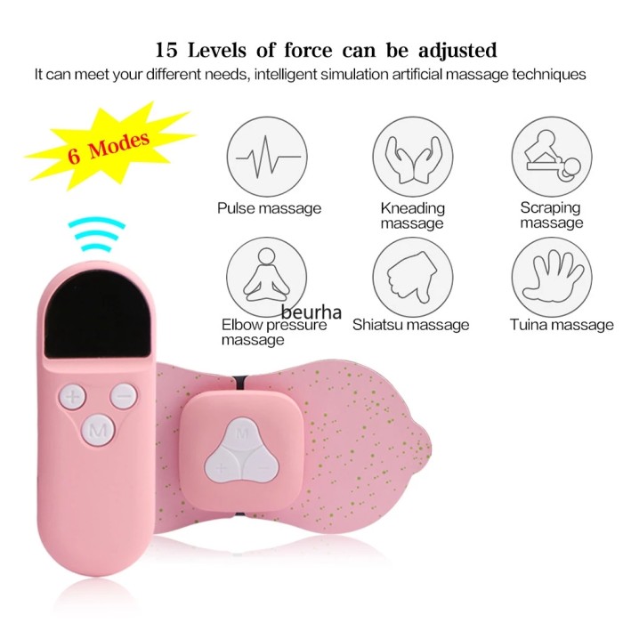 Rechargeable EMS Back Neck Massager Therapy Electric Muscle Stimulator Cervical Neck Massager With Remote control Reduce Pains