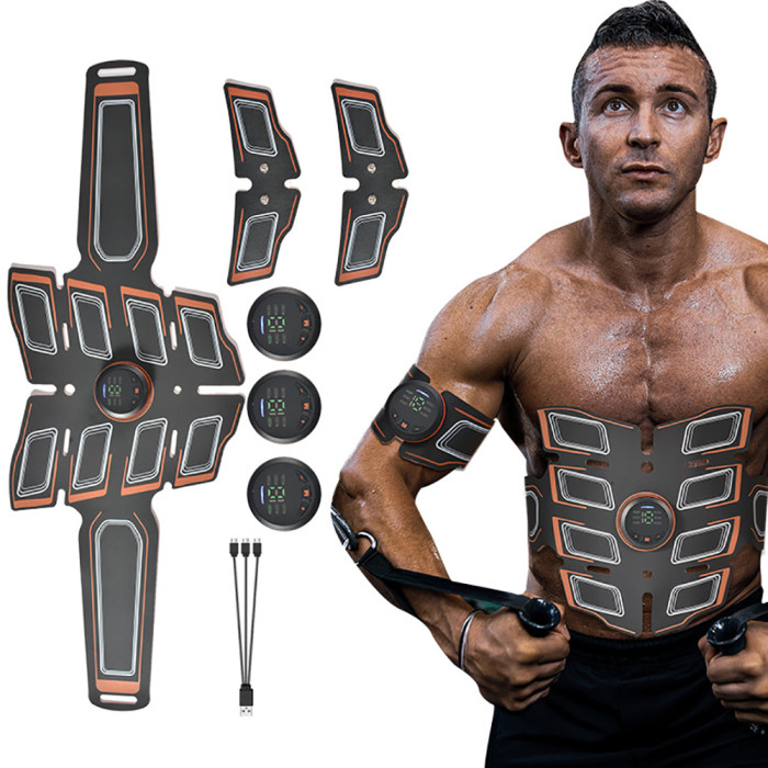 Abdominal Muscle Stimulator Trainer USB Connect Abs Fitness Equipment Training Gear Muscles Electrostimulator Toner Massage