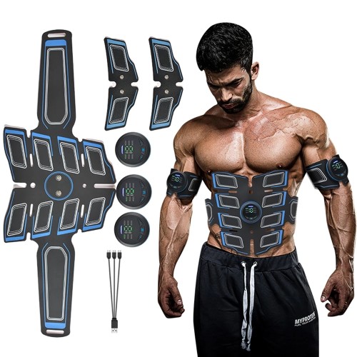 Abdominal Muscle Stimulator Trainer USB Connect Abs Fitness Equipment Training Gear Muscles Electrostimulator Toner Massage