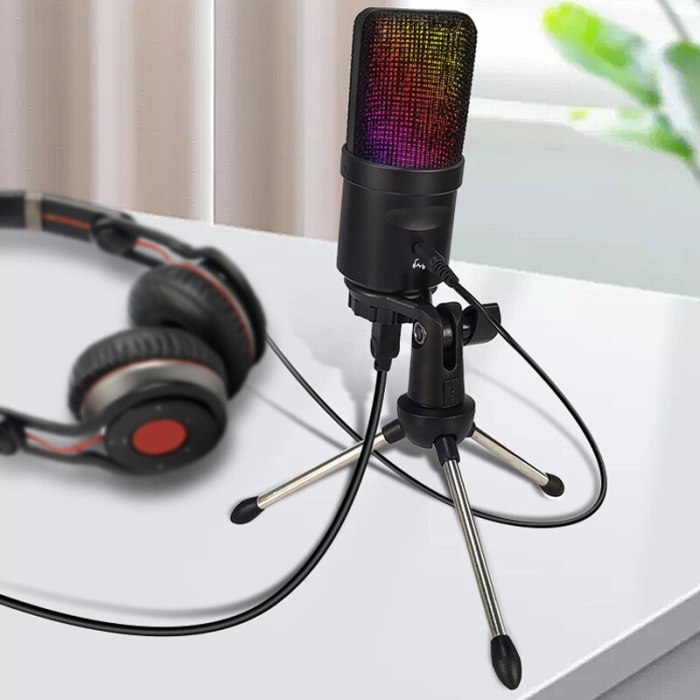 For PS4 Condenser Microphone Professional USB Condenser MIC Computer Microphone For PC Karaoke Singing Plug And Play Studio Mic