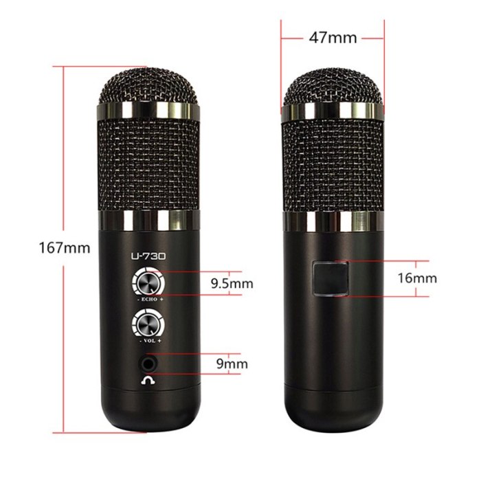 New U730 Professional Condenser Microphone With USB Interface Support Bluetooth Mic For Karaoke Podcast YouTube Recording MIC