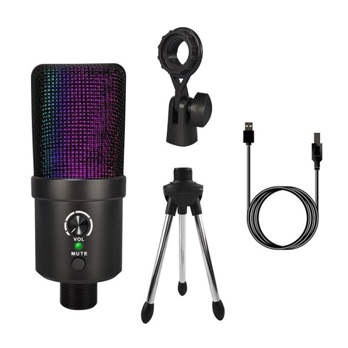 For PS4 Condenser Microphone Professional USB Condenser MIC Computer Microphone For PC Karaoke Singing Plug And Play Studio Mic