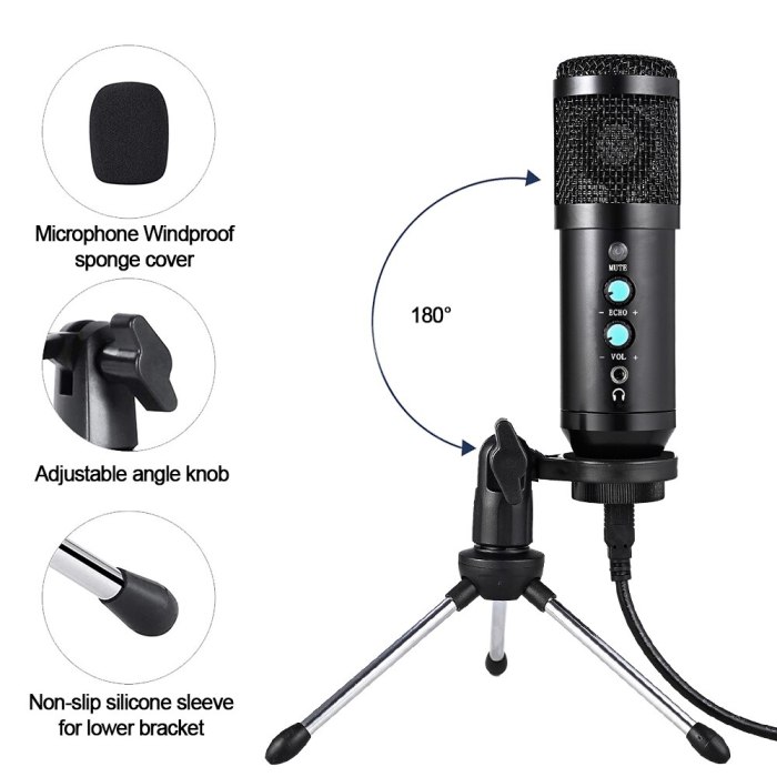Karaoke Microphone For PC Singing Condenser Microphone Professional BM 800 Studio MIC Computer Recording USB Microphone Gaming