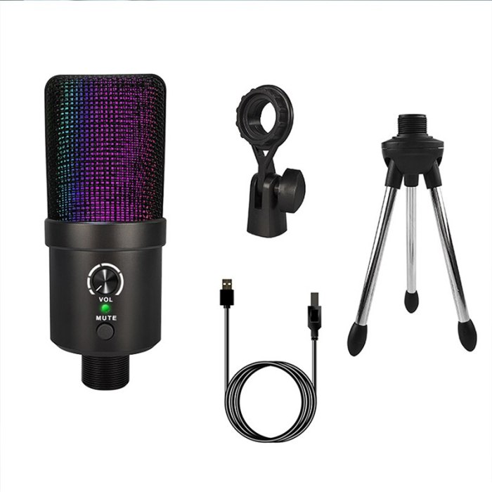 For PS4 Condenser Microphone Professional USB Condenser MIC Computer Microphone For PC Karaoke Singing Plug And Play Studio Mic