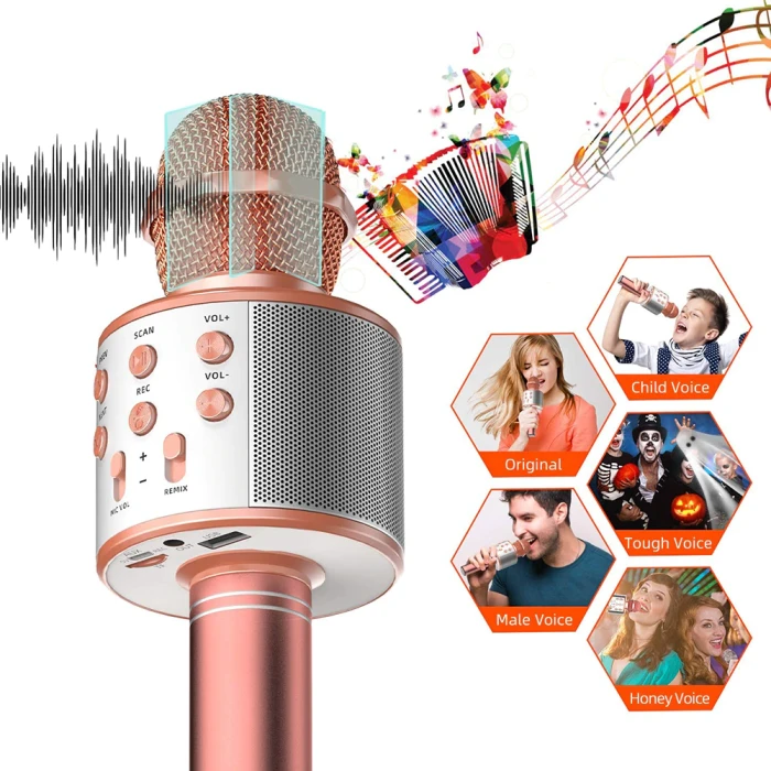 New Mic Wireless Karaoke Microphone WS 858 wireless USB professional Speaker Player Home KTV Handheld Portable Singing for Kids