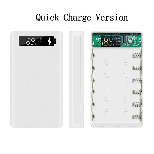 Quick Charge Version 6*18650 Power Bank Case Dual USB Mobile Phone Charge QC 3.0 PD DIY Shell 18650 battery Holder Charging Box