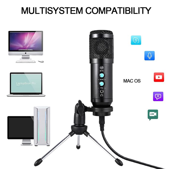 Karaoke Microphone For PC Singing Condenser Microphone Professional BM 800 Studio MIC Computer Recording USB Microphone Gaming