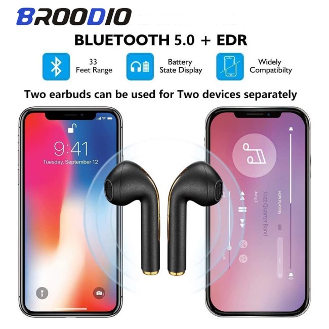 Wireless Earphones Bluetooth Sport Headset For Android IOS ear buds With HD Stereo Sound Music Touch-Control Pop-Up Headphone