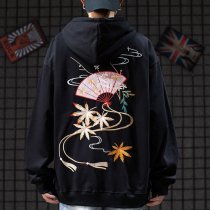 楓葉扇子刺綉帽T