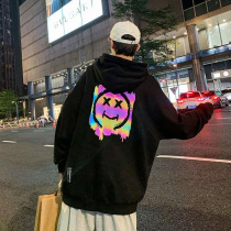 反光笑臉帽T