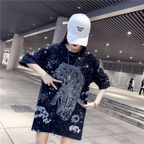 綫條老虎中長T