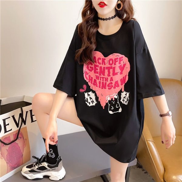 字母愛心中長T