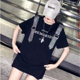 燙鉆背帶中長T