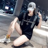 燙鉆背帶中長T