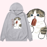 【純棉】紅豆冰棒貓連帽衫