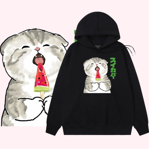 【純棉】西瓜雪糕貓連帽衫