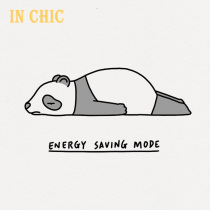 【100%純棉】頹廢熊貓短T