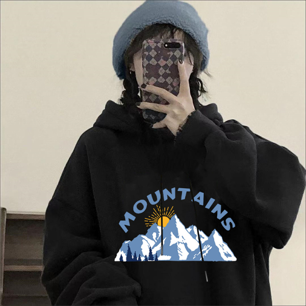 純棉 字母雪山連帽衫 兩件NT$1199
