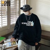 科學臉瑞克落肩寬鬆長袖衫