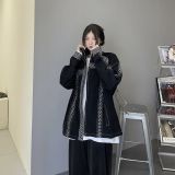 暗黑拼接牛仔外套