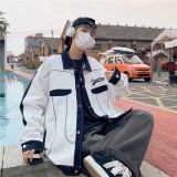 藍白拼接外套