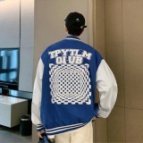 棋盤格棒球服外套