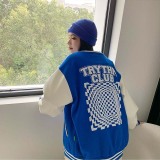 韓版棋盤格棒球服外套