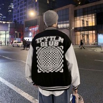 棋盤格棒球服外套