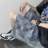 拼接牛仔短褲