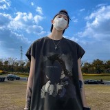 純棉 復古愛心字母寬鬆背心