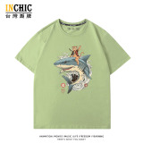純棉 浮世繪鯊魚武士貓短T 五件NT$1603