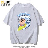 240克純棉 夏日衝浪小新落肩短T