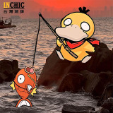 純棉 可達鴨釣魚願者上鉤寬鬆短T