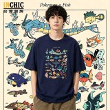 240克純棉 寶可夢 魚落肩短T