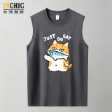 240克純棉 JUST DO EAT 吃魚貓背心 五件NT$1603