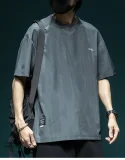 冰絲涼感短袖T卹男士夏季寬鬆大碼半袖薄款速乾圓領體卹