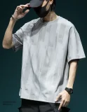 冰絲涼感短袖T卹男士夏季寬鬆大碼半袖薄款速乾圓領體卹