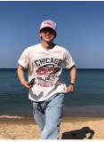 字母印花短袖T恤寬鬆圓領半袖上衣韓版潮流高級感穿搭體恤