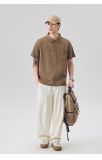 夏季重磅莫代爾短袖Polo衫日系簡約口袋修身翻領T卹男
