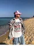 字母印花短袖T恤寬鬆圓領半袖上衣韓版潮流高級感穿搭體恤