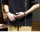 提花撞色潮牌短袖T卹男士夏季重磅百搭體卹
