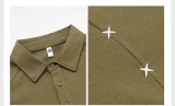 夏季重磅刺繡T恤男士港風簡約輕奢休閒微彈高級感Polo衫