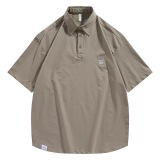 簡約刺繡設計感Polo衫男士夏季寬鬆戶外速乾翻領T卹