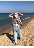 字母印花短袖T恤寬鬆圓領半袖上衣韓版潮流高級感穿搭體恤