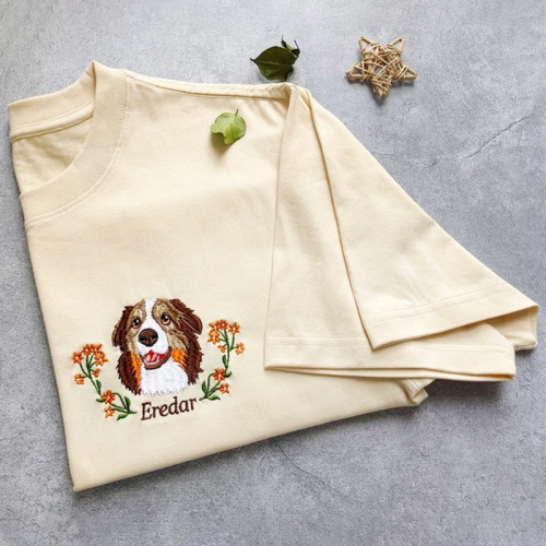 客製化寵物刺繡T恤花卉毛小孩珍藏專屬回憶特別禮物