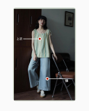 條紋暈染簡約百搭外穿寬鬆背心女設計感蝴蝶結時尚上衣