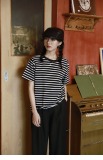 黑白經典條紋短袖女春夏寬鬆慵懶圓領純棉T恤上衣