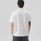 夏季重磅莫代爾短袖Polo衫日系簡約口袋修身翻領T卹男