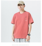 時尚簡約笑臉印花短袖T卹夏季純棉寬鬆百搭上衣